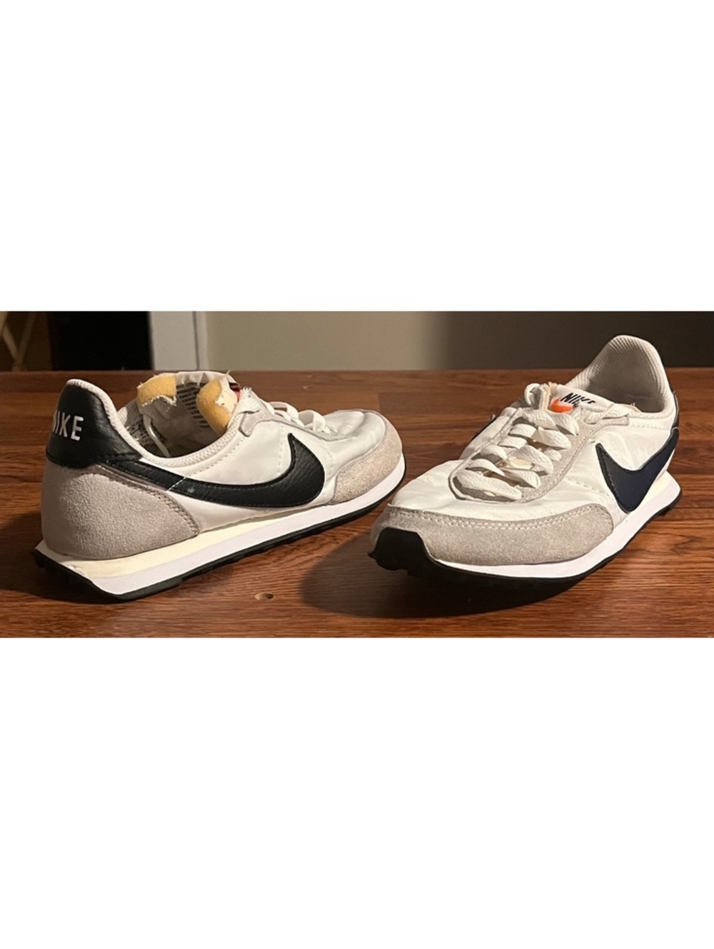 Nike Waffle Trainer 2 Running Shoes Size 6.5 White Black